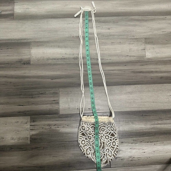 NWOT Free People Penny Beaded Pouch Bag Drawstring Cream One Size OS - Picture 9 of 9